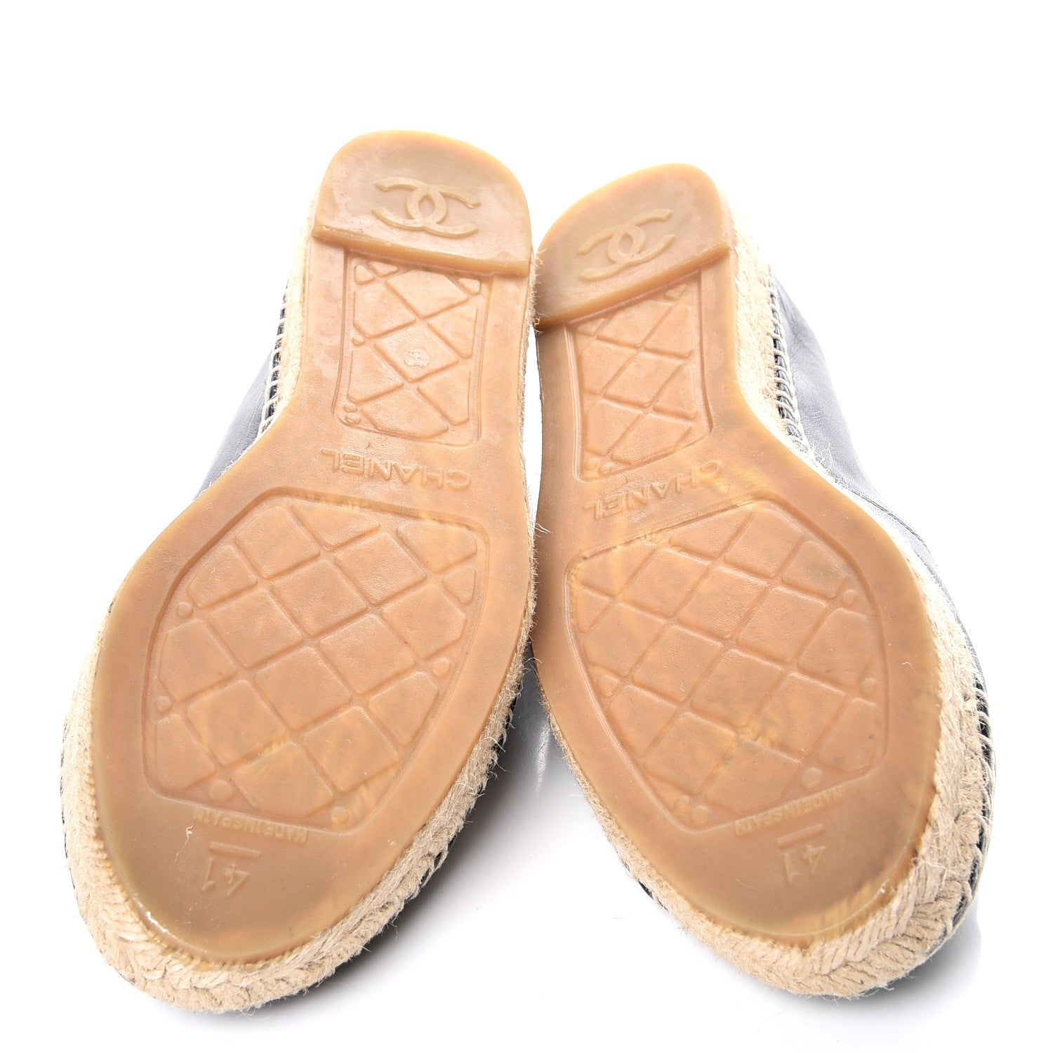 Chanel Lambskin CC Espadrilles 41 Navy Black 5 of 11