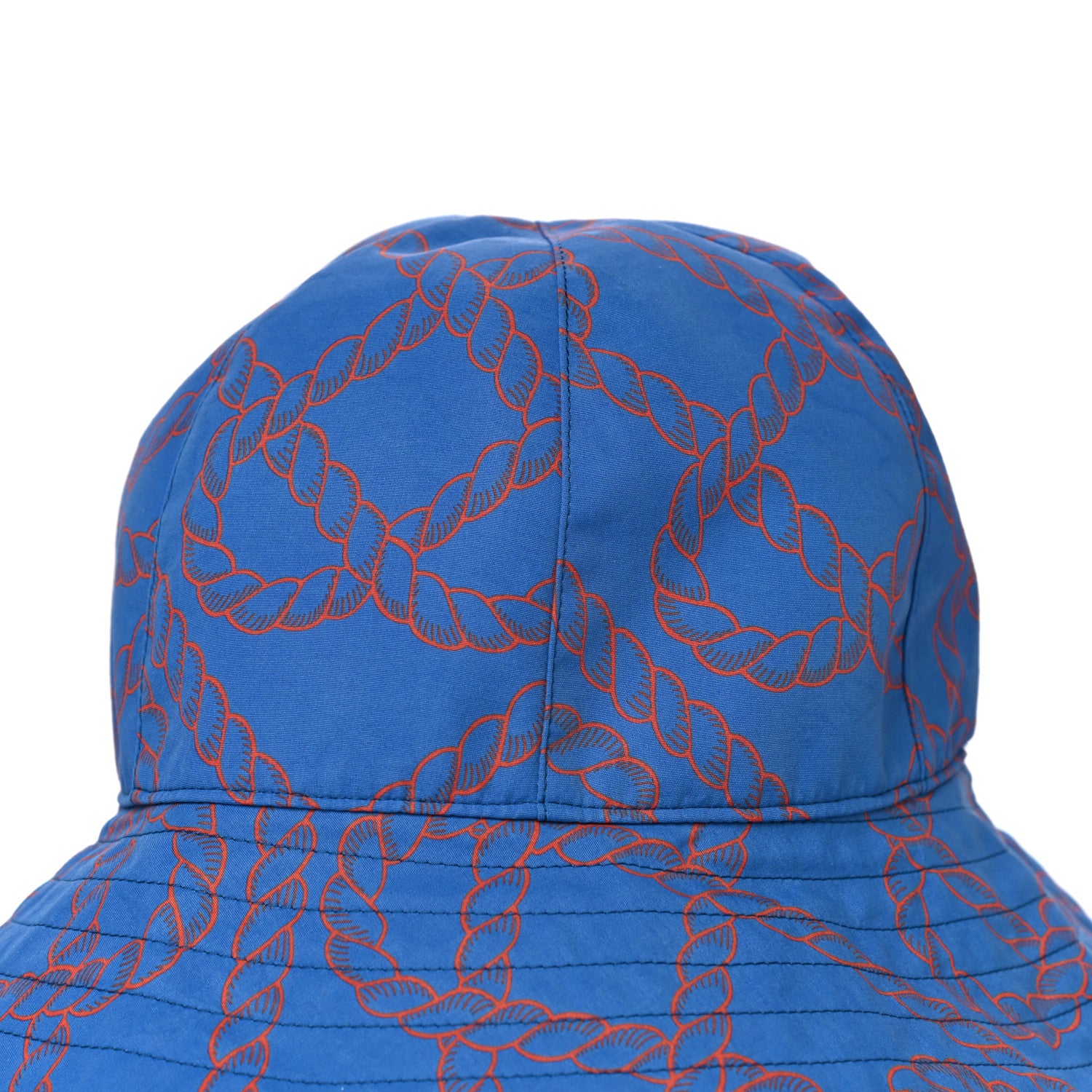 Hermes Toile Technique Cordage Womens Alma Bucket Hat 55 Bleu Zanzibar 7 of 8