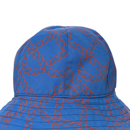 Hermes Toile Technique Cordage Womens Alma Bucket Hat 55 Bleu Zanzibar 7 of 8