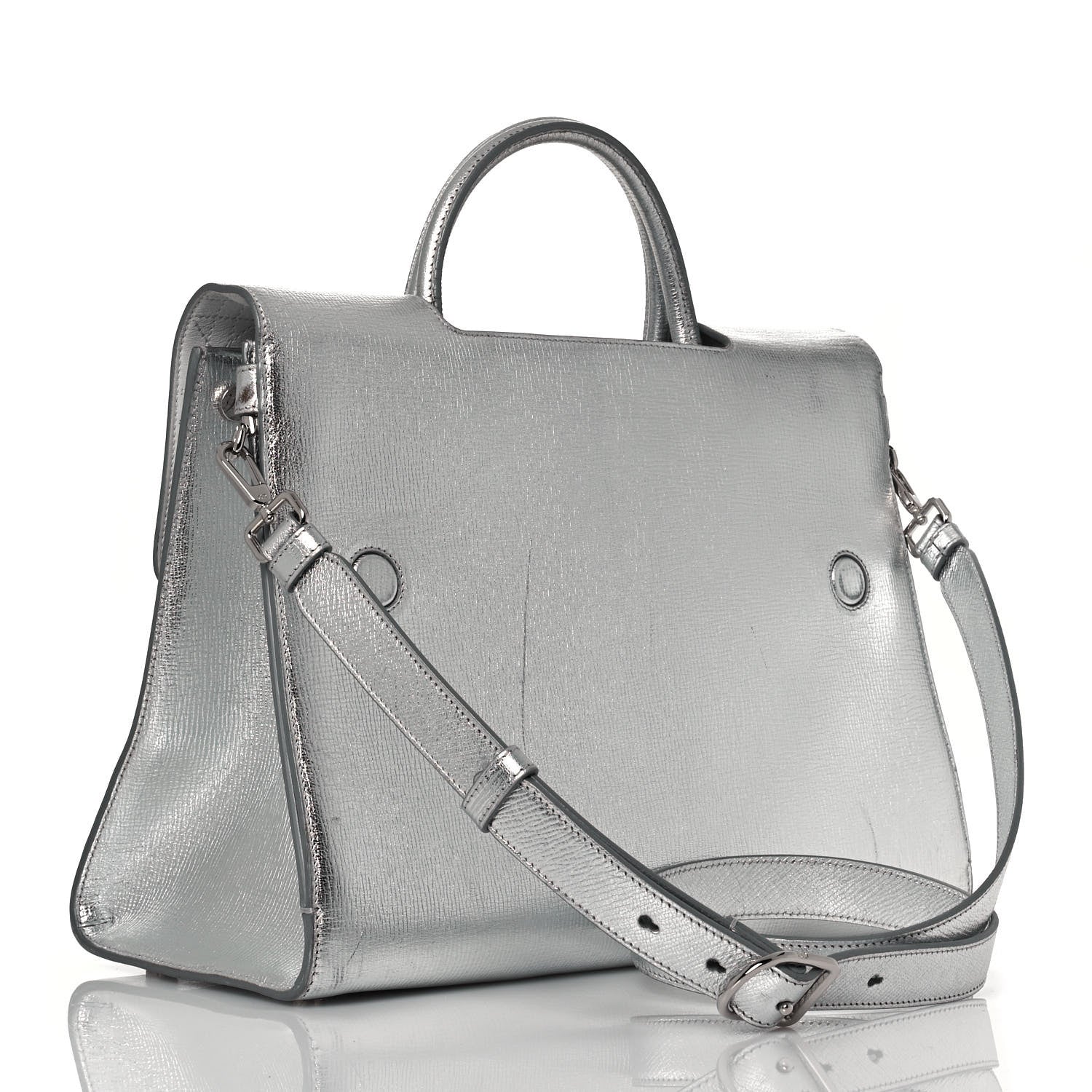 Christian Dior Metallic Goatskin Medium Diorever Flap Silver 3 of 16