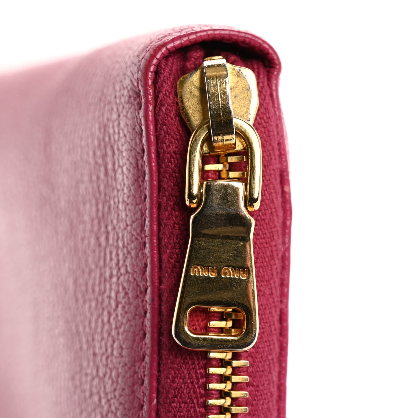 Goatskin Madras Zip Around Wallet Pink