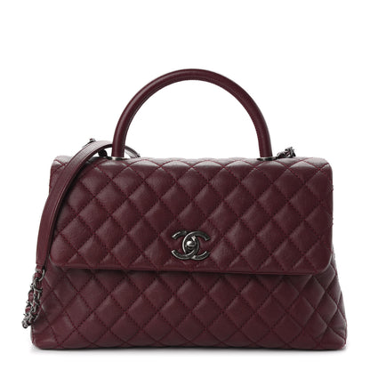Chanel Caviar Quilted Medium Coco Handle Flap Burgundy 1 of 10