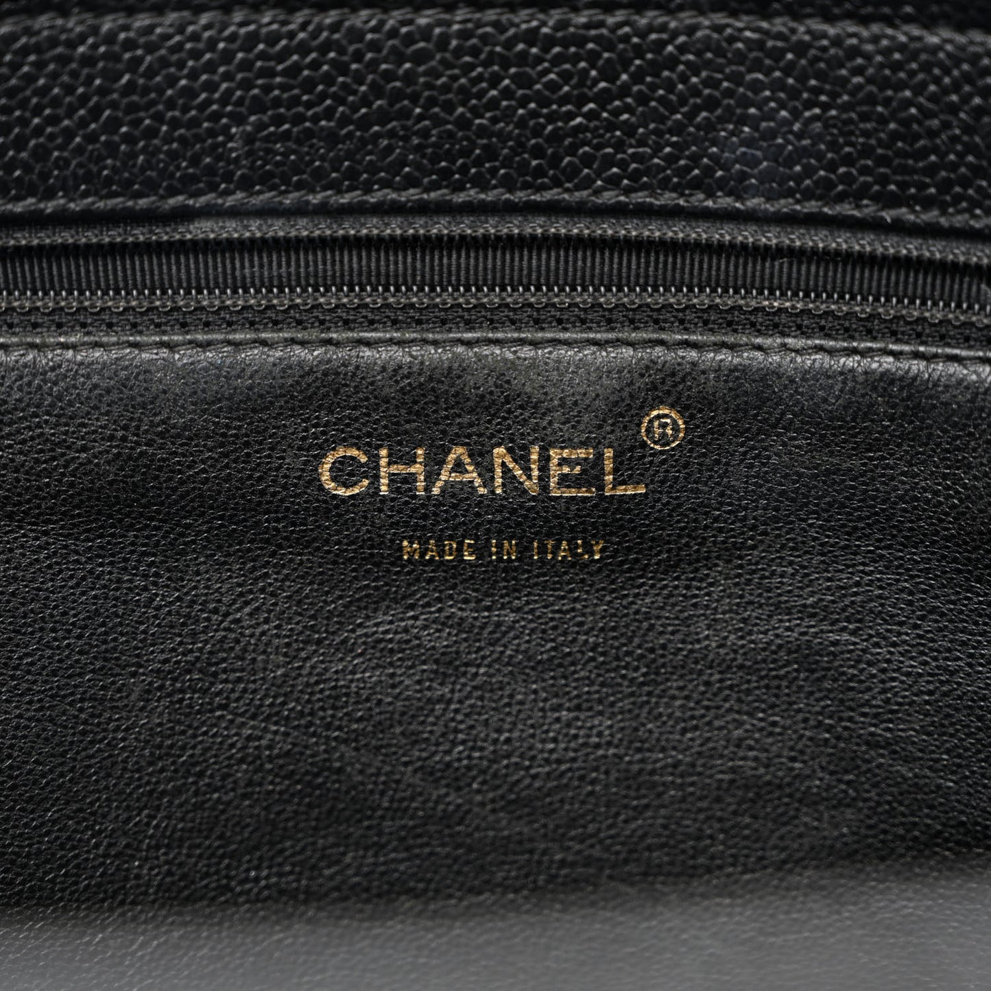 Caviar Quilted Shopping Tote Black