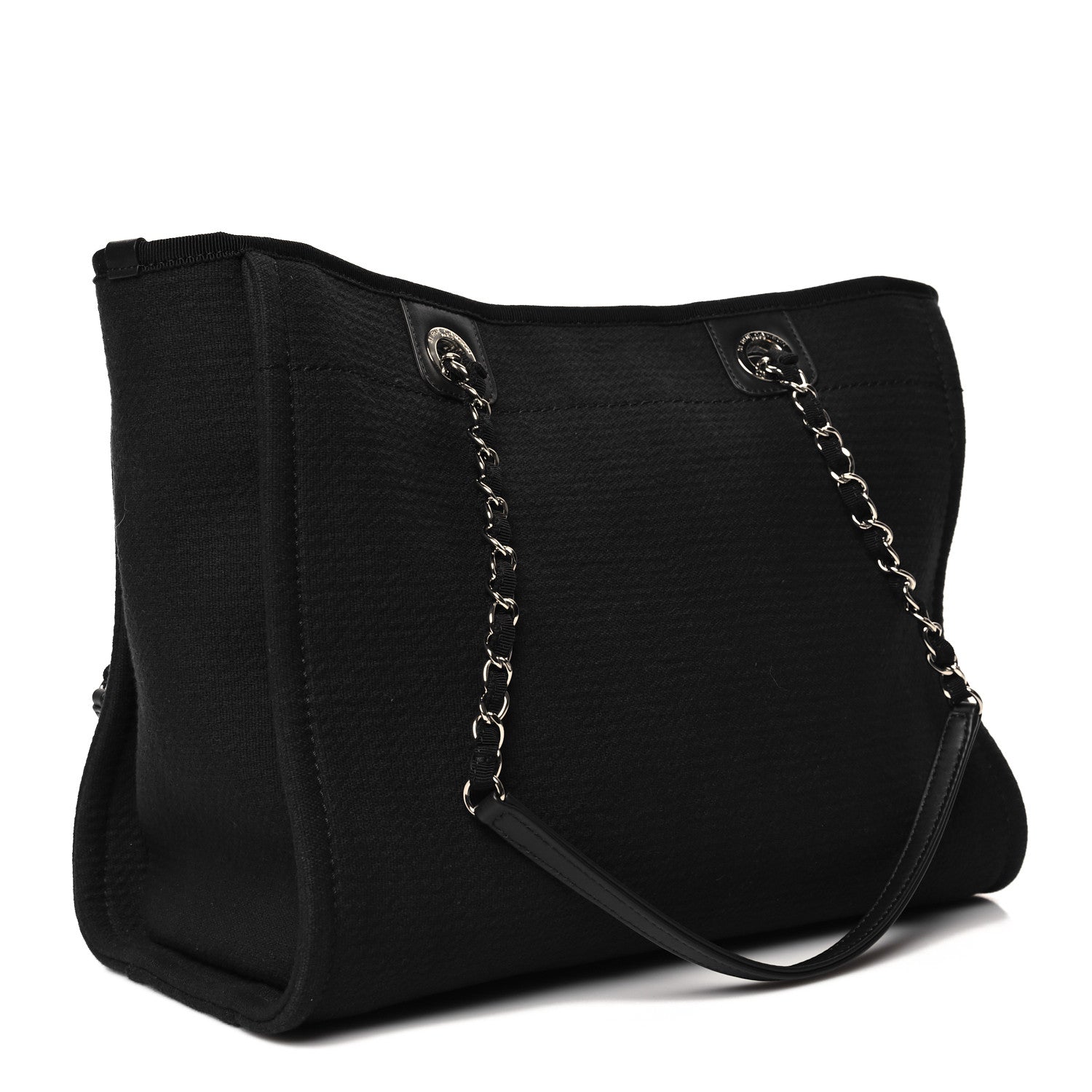 Chanel Mixed Fibers Small Deauville Tote Black 4 of 11