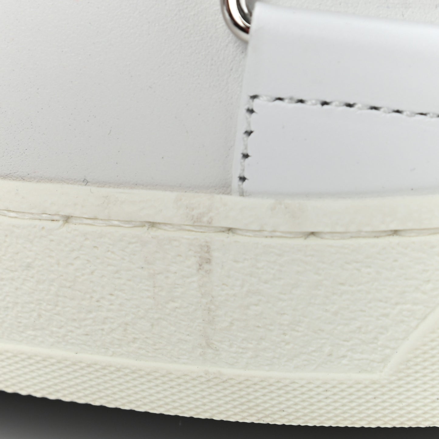Calfskin Mens V Punk Low Top Sneakers 40 White