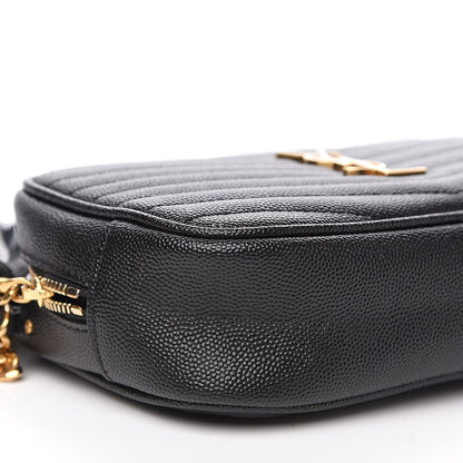 Saint Laurent Grain De Poudre Matelasse Monogram Mini Lou Camera Bag Black 7 of 9