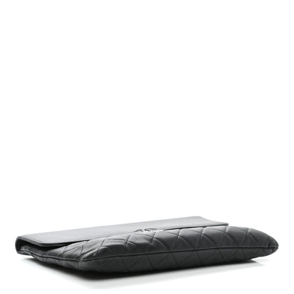 Chanel Goatskin Quilted CC Box Pouch Black 4 of 12
