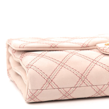 Chanel Calfskin Triple Stitched Medium Flap Pink 5 of 8