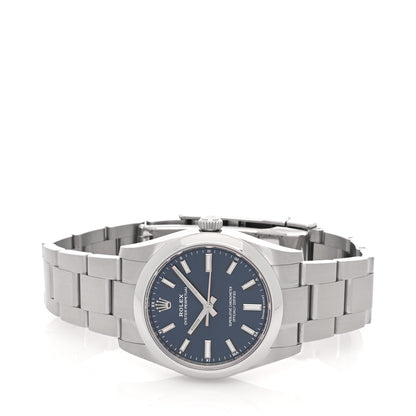 Rolex Stainless Steel 34mm Oyster Perpetual Watch Bright Blue 124200 2 of 5