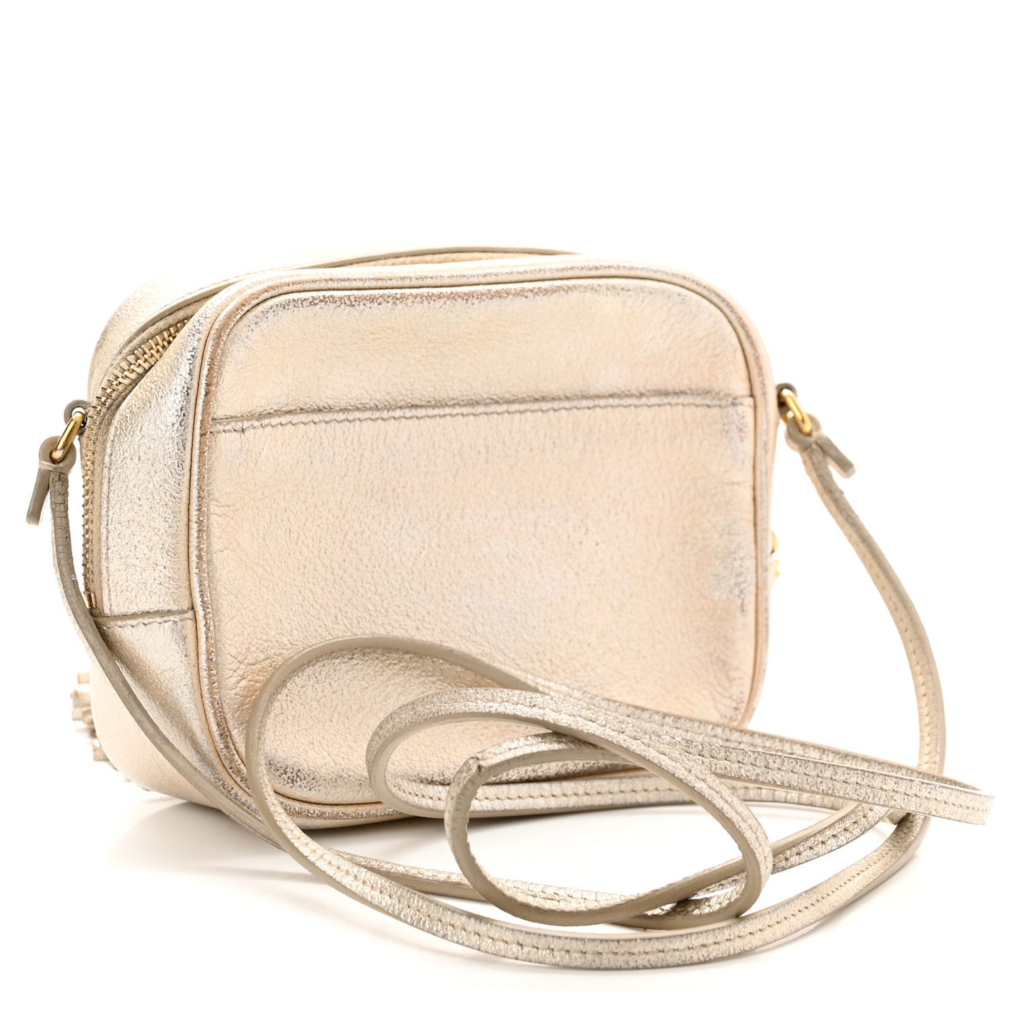 Metallic Calfskin Monogram Blogger Bag Gold