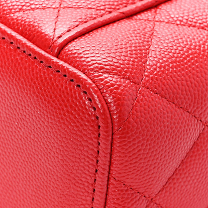 Chanel Caviar Quilted Mini Vanity Case With Chain Red 11 of 11