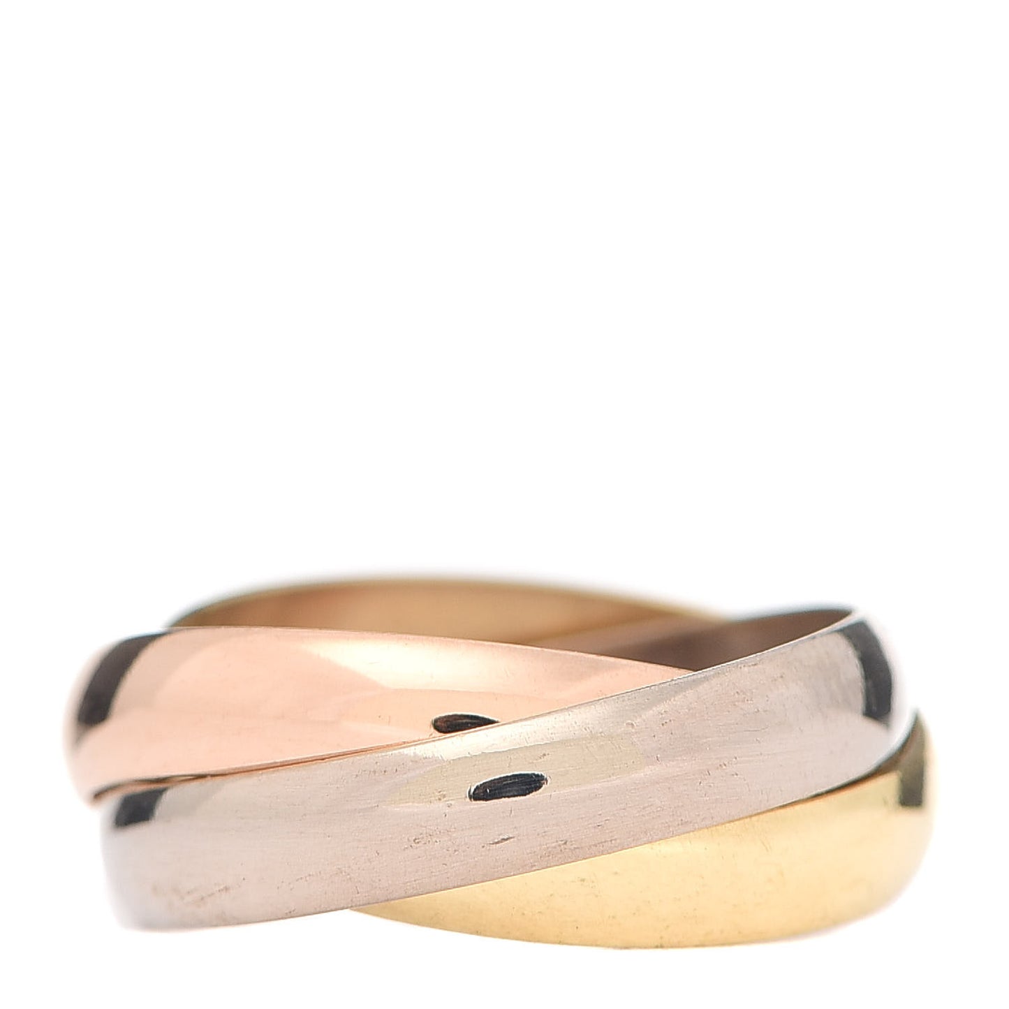 18K Pink Yellow White Gold Trinity Ring 48 4.5