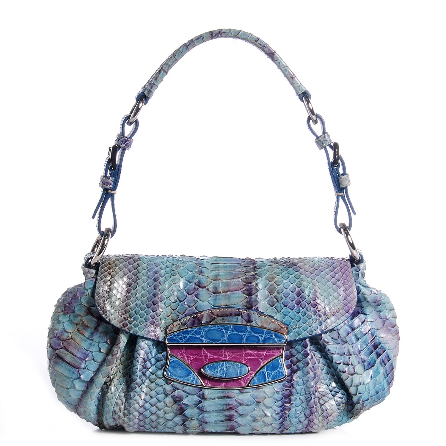 Prada Python Alligator Shoulder Flap Bag Voyage 1 of 9