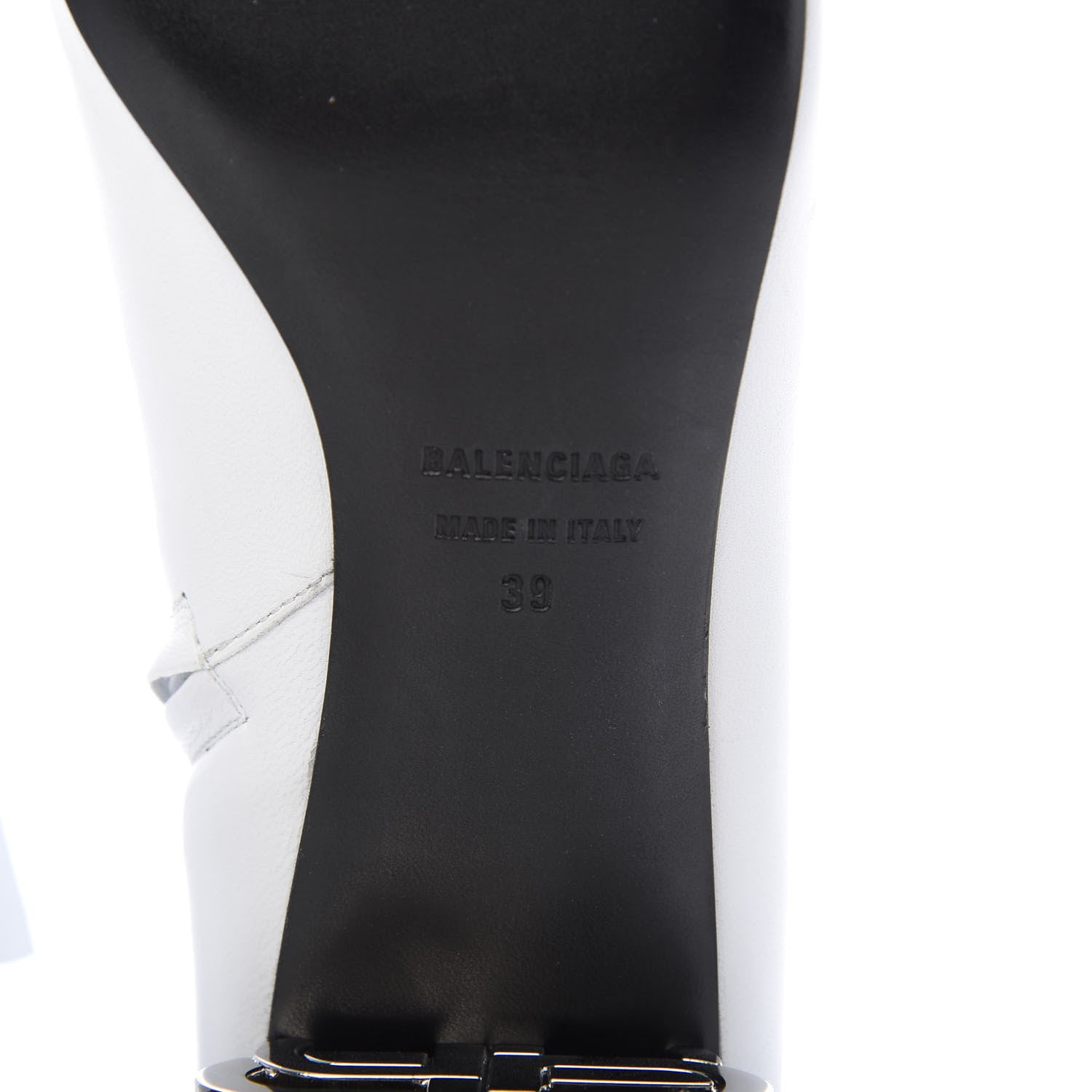 Balenciaga Shiny Sheepskin Typo Ankle Booties 39 White 7 of 11