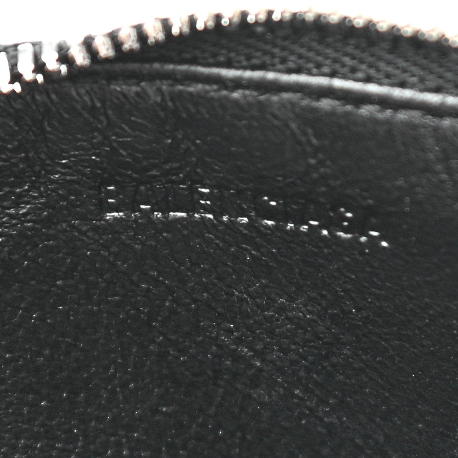 Balenciaga Grained Calfskin Logo Cash Coin Card Holder On Keychain Black White 7 of 7