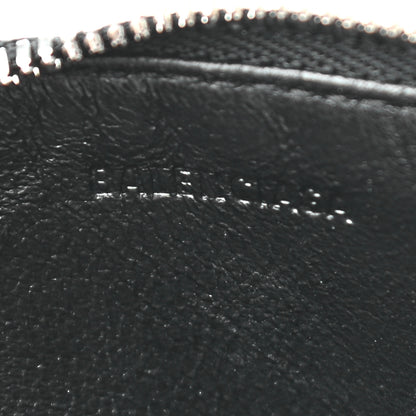 Balenciaga Grained Calfskin Logo Cash Coin Card Holder On Keychain Black White 7 of 7