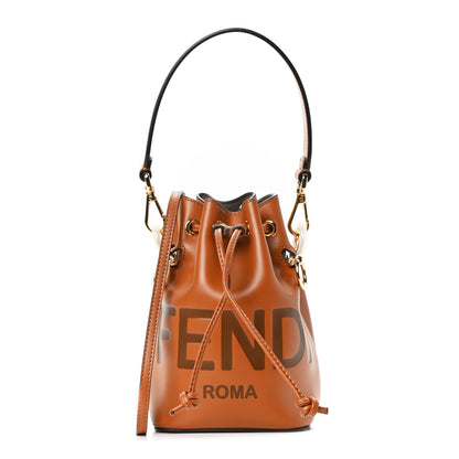 Fendi Vitello King F is Fendi Logo Embossed Mini Mon Tresor Bucket Bag Cuoio 1 of 4