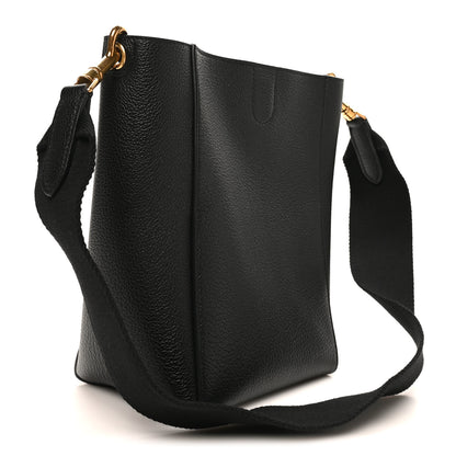 Celine Soft Grained Calfskin Small Sangle Bucket Bag Black 3 of 9