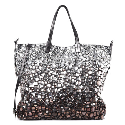 Valentino Garavani Vitello Crystal Ombre Tote Black 1 of 13