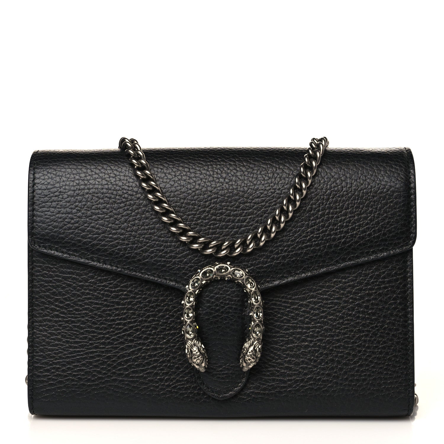 Gucci Calfskin Mini Dionysus Chain Wallet Black 1 of 9