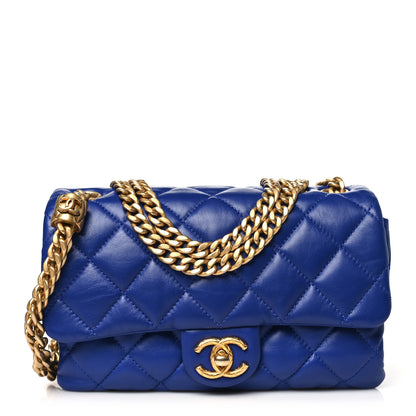 Chanel Lambskin Quilted Small Pillow Crush Flap Blue 1 of 11