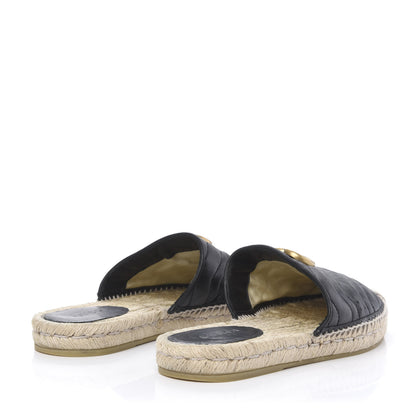 Gucci Nappa Matelasse GG Marmont Espadrille Slippers 37 Black 4 of 10