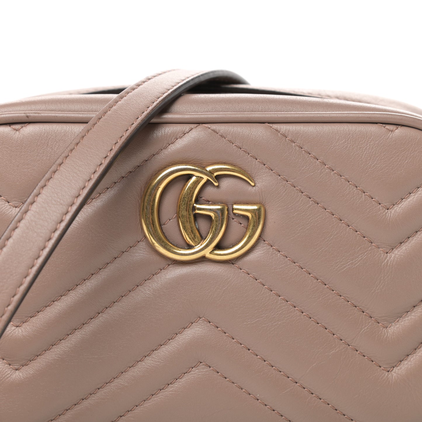 Calfskin Matelasse Mini GG Marmont Chain Shoulder Bag Porcelain Rose