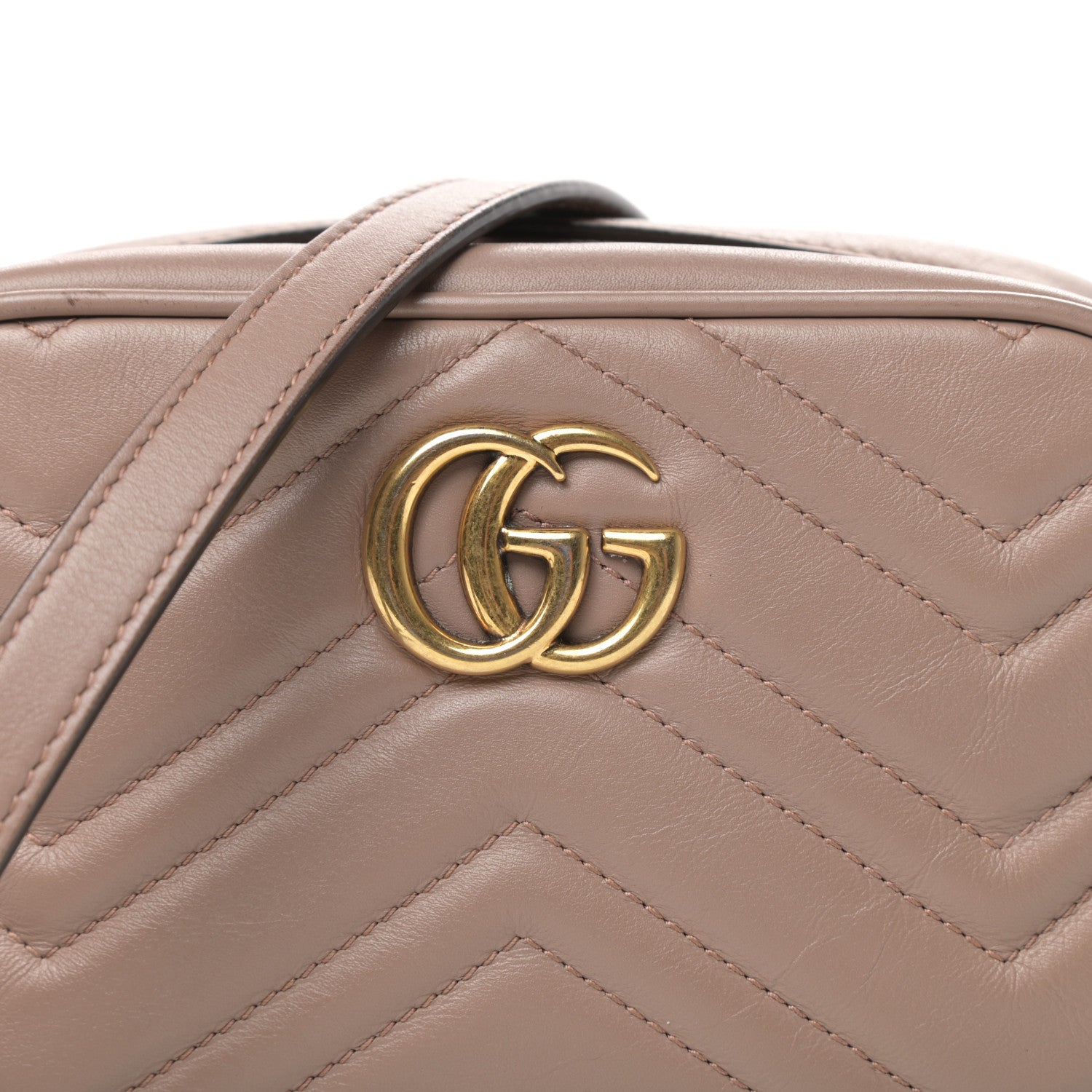 Gucci Calfskin Matelasse Mini GG Marmont Chain Shoulder Bag Porcelain Rose 10 of 10
