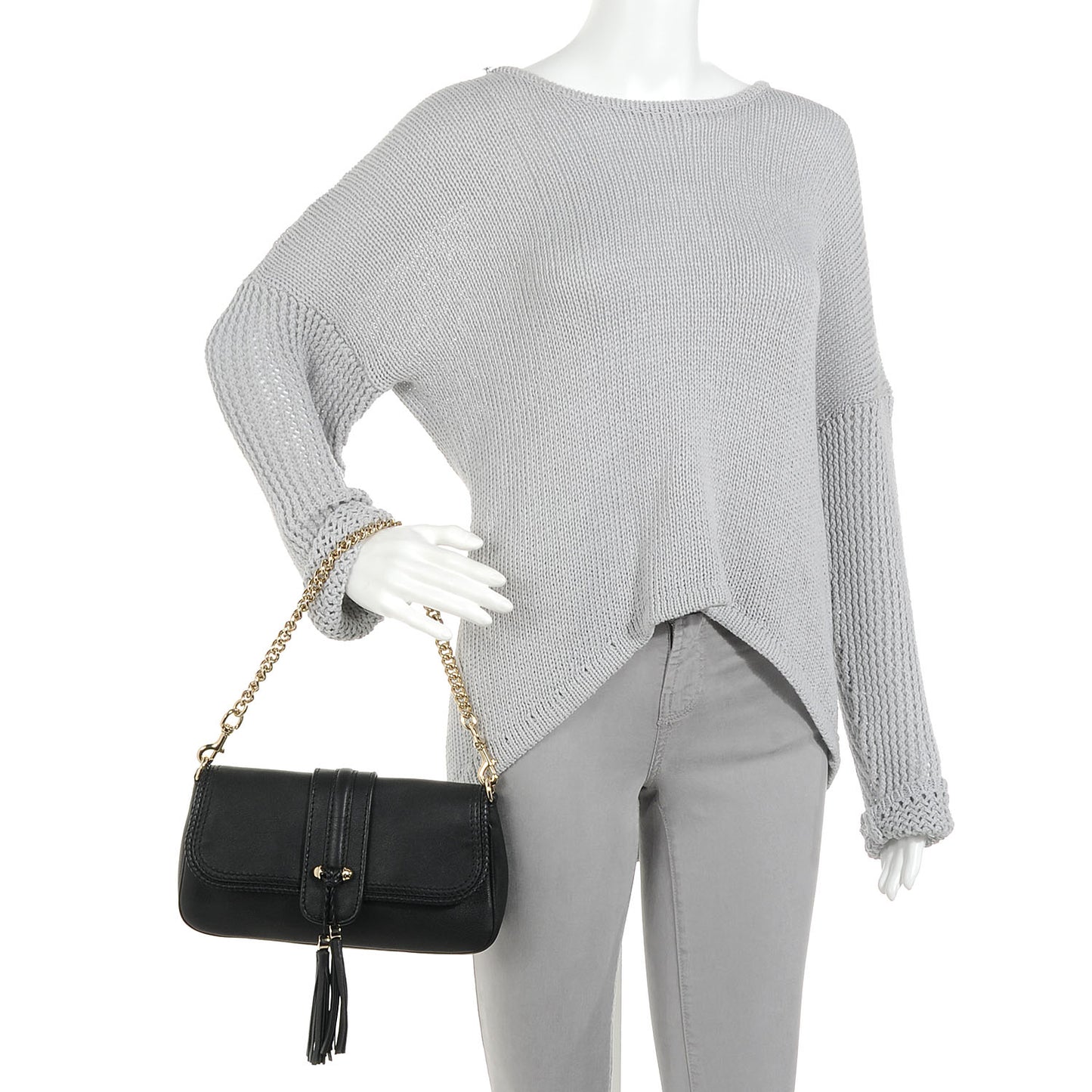 Leather Marrakech Evening Bag Black