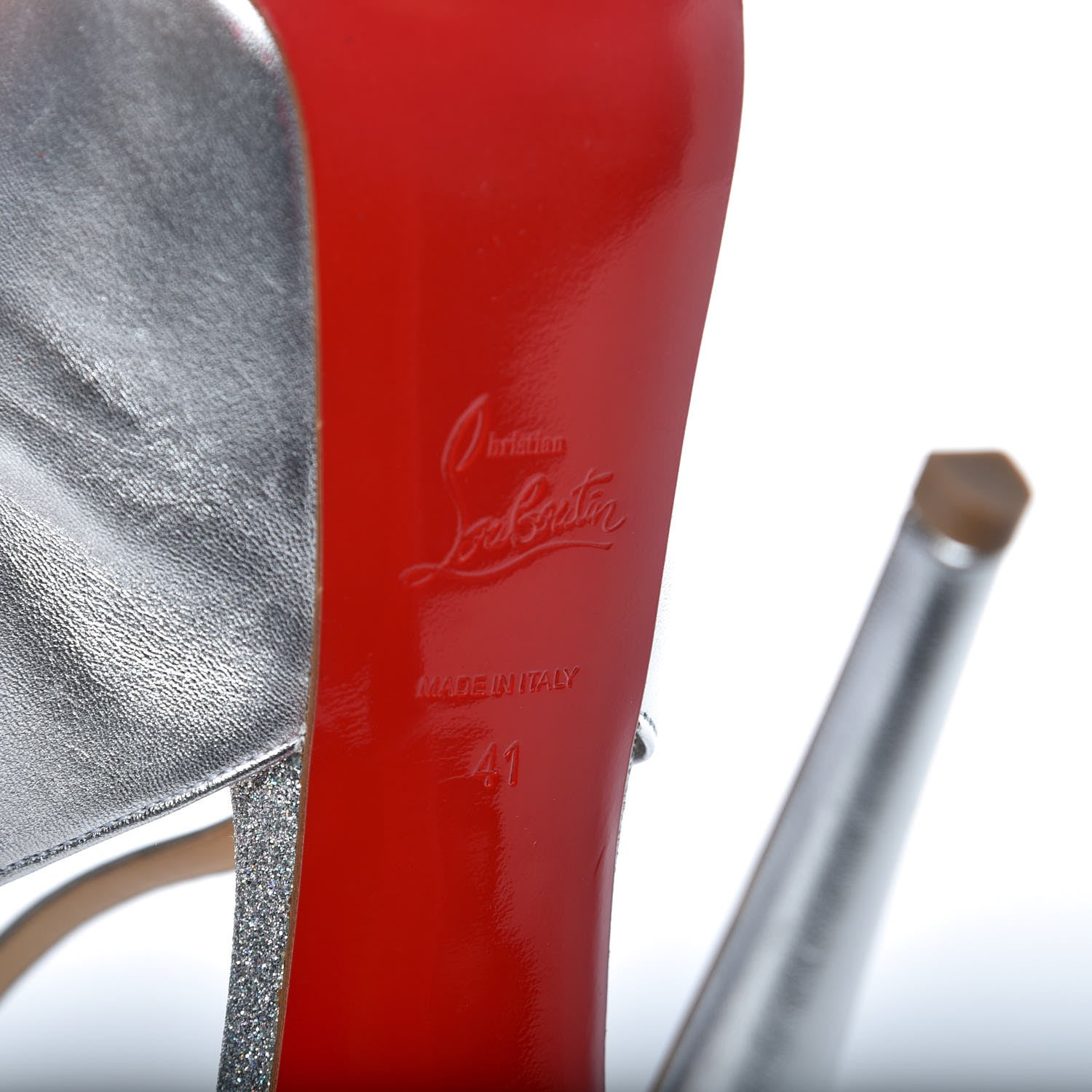 Christian Louboutin Kid Glitter Exagona 160 Pumps 41 Silver 5 of 7