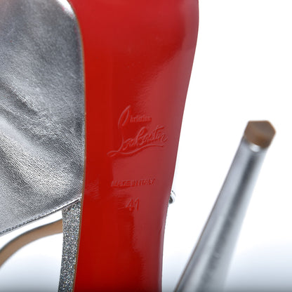 Christian Louboutin Kid Glitter Exagona 160 Pumps 41 Silver 5 of 7