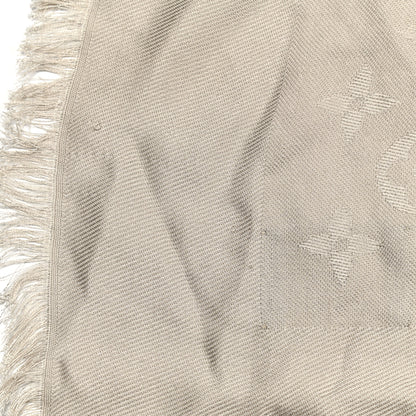 Louis Vuitton Silk Wool Monogram Pois Shawl Beige 3 of 5