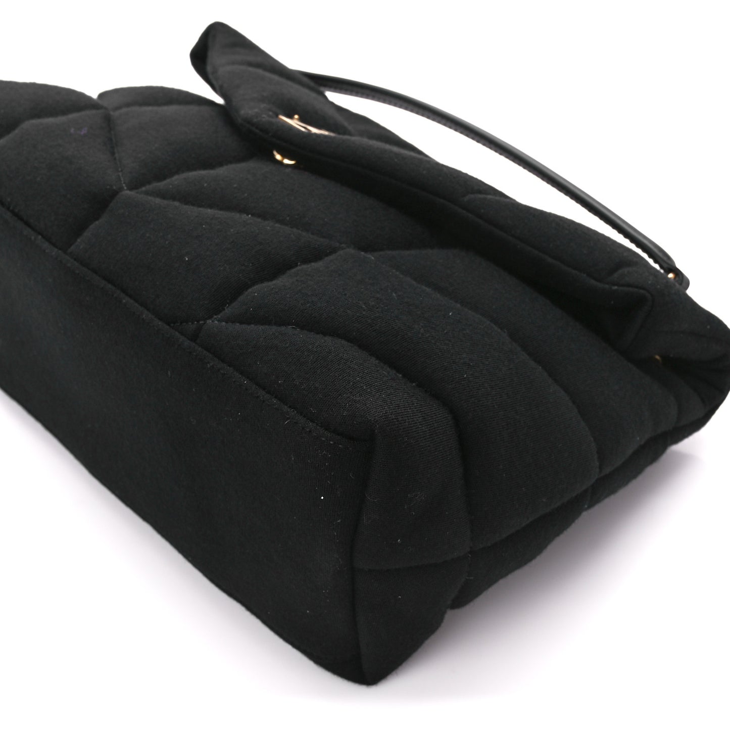 Wool Jersey Quilted Medium Loulou Puffer Monogram Chain Black