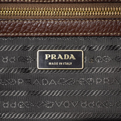 Prada Vitello Daino Grommet Satchel Bruciato 6 of 8