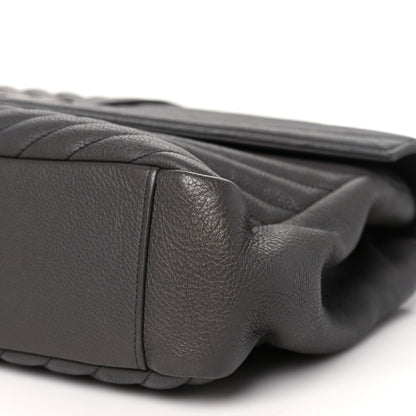 Saint Laurent Sheepskin Matelasse Chevron Monogram Large College Satchel Dark Anthracite 10 of 13