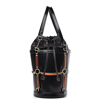 Gucci Lambskin Vinyl Enamel Mini Bucket Bag Black Ruggine 1 of 10