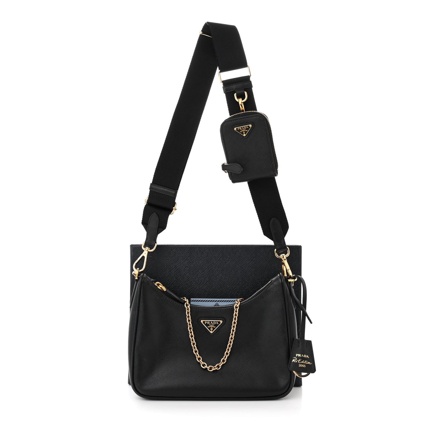 Saffiano Lux Re-Edition 2005 Shoulder Bag Black