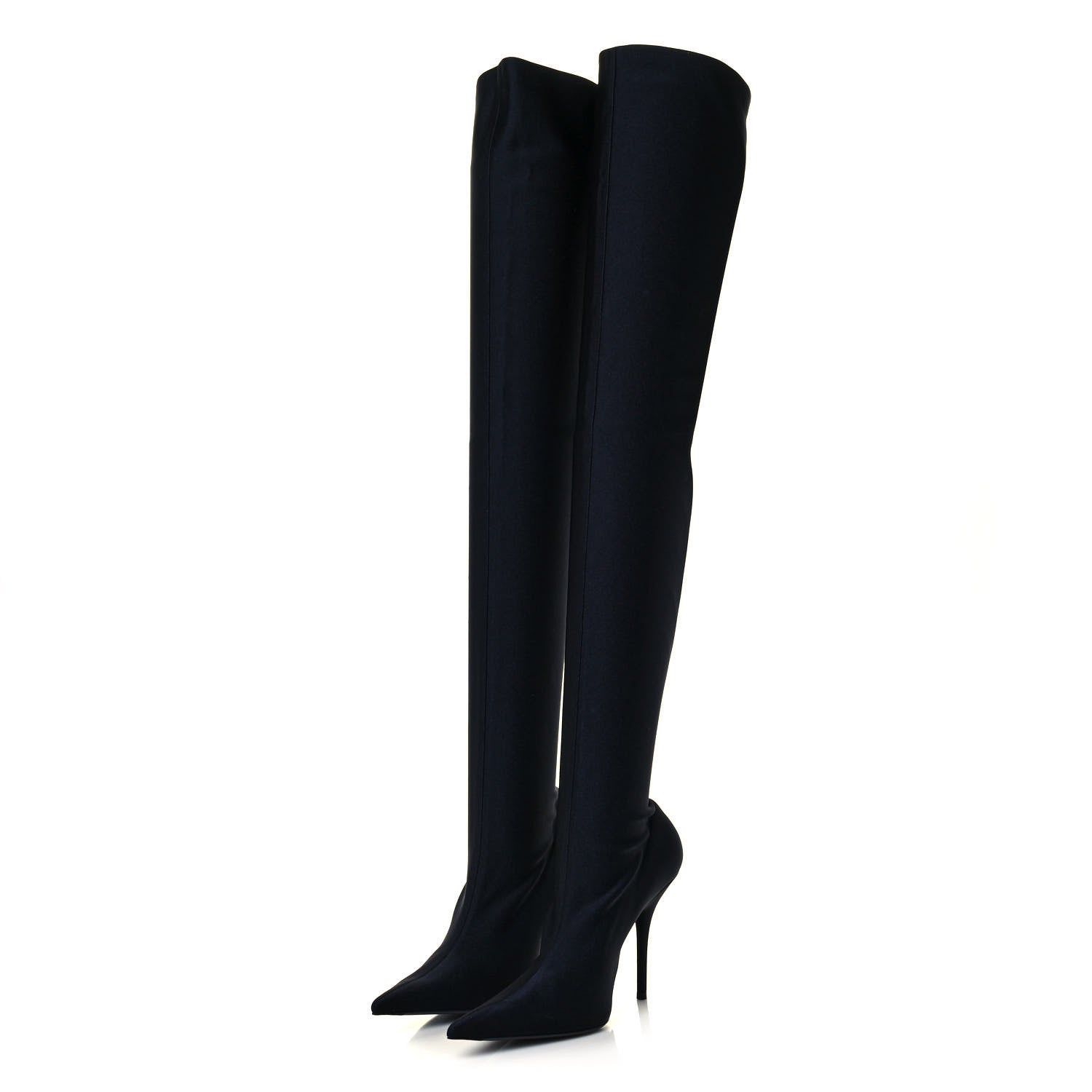 Balenciaga Spandex Pointed Toe Knife Thigh High Boots 39 Black 3 of 7
