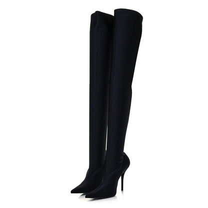 Balenciaga Spandex Pointed Toe Knife Thigh High Boots 39 Black 3 of 7