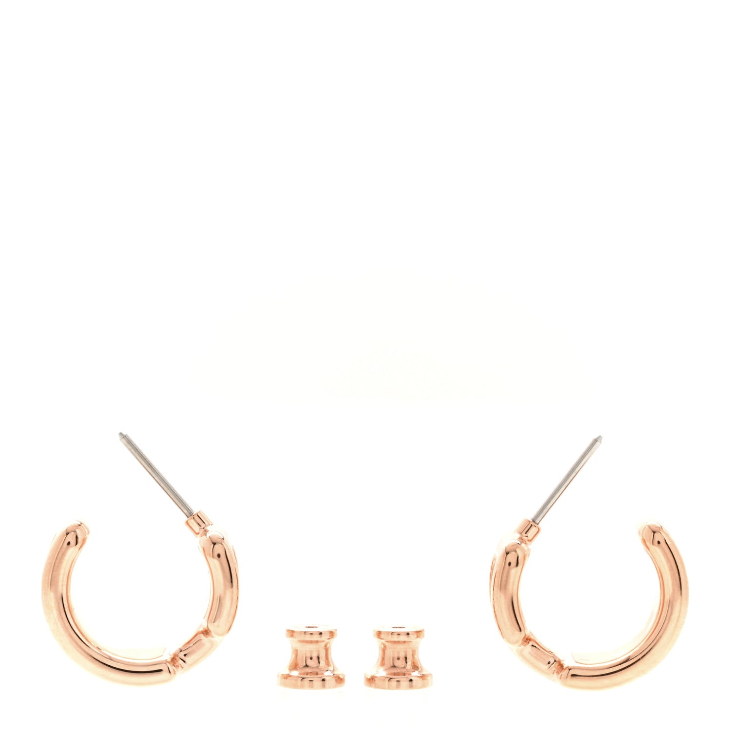 Rose Gold Plated Epsom Olympe Hoop Earrings Trench Naturel
