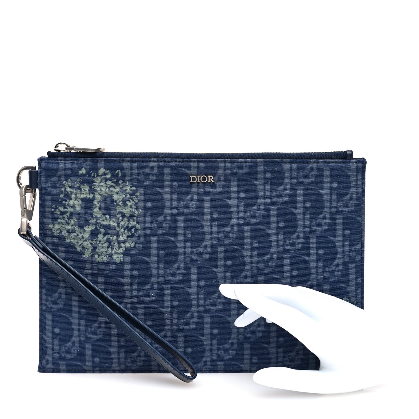 x Denim Tears A5 Oblique Flat Pouch Wristlet Blue