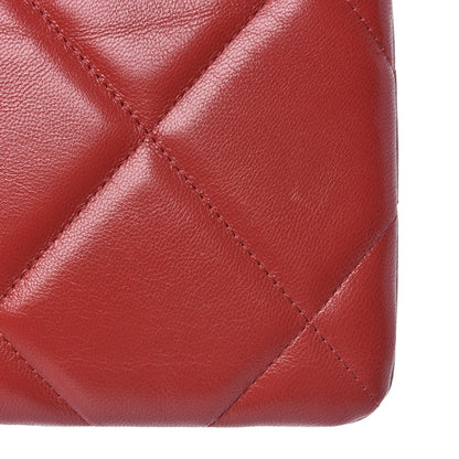 Chanel Shiny Goatskin Quilted Small 19 Pouch Red 9 of 12
