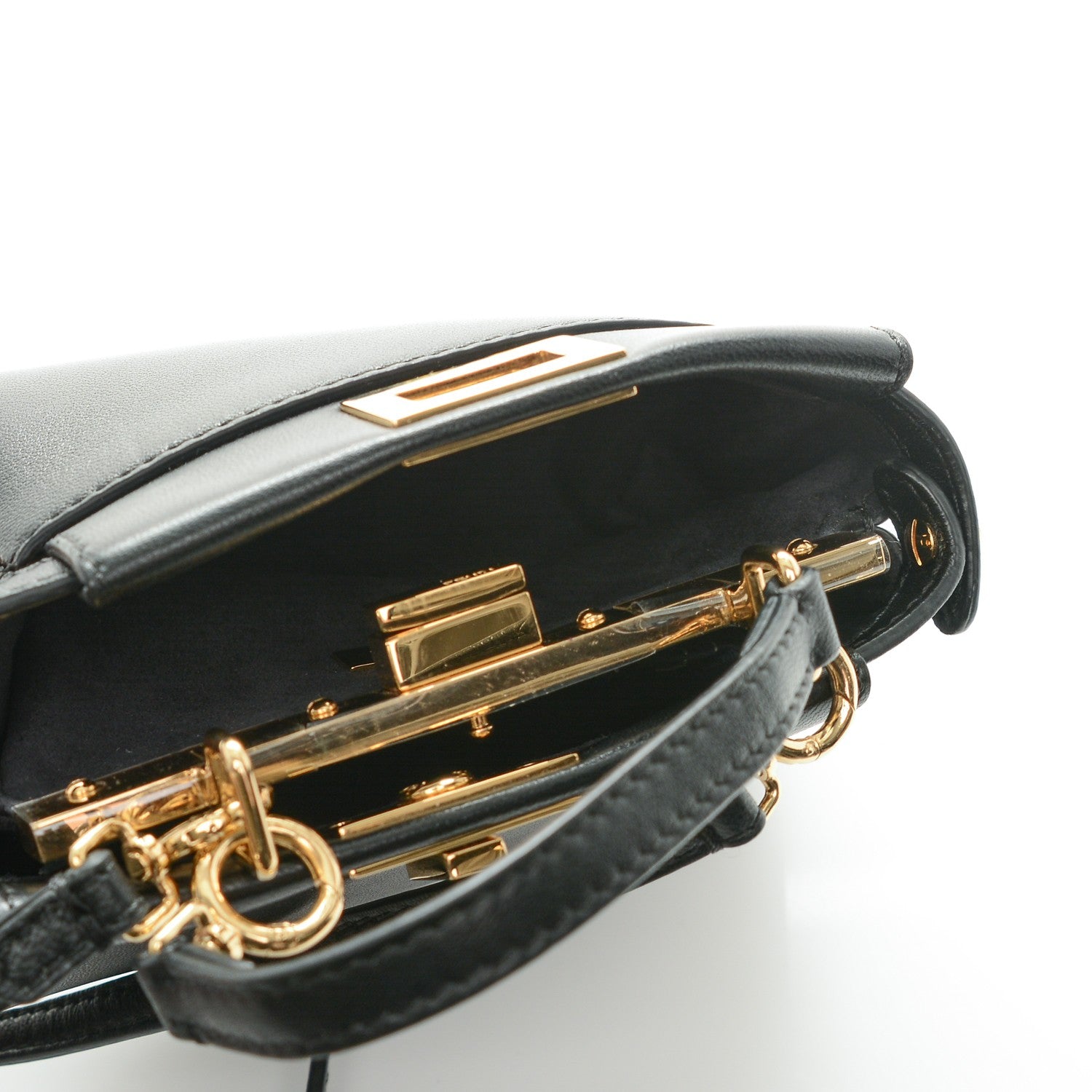 Fendi Nappa Micro Peekaboo Iconic Satchel Black 5 of 6