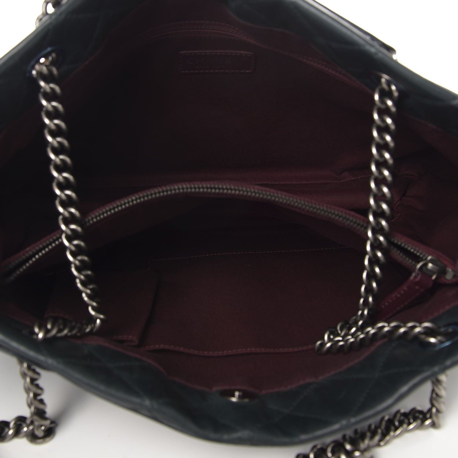 Chanel Glazed Calfskin Quilted Shopping Tote Dark Blue 5 of 11