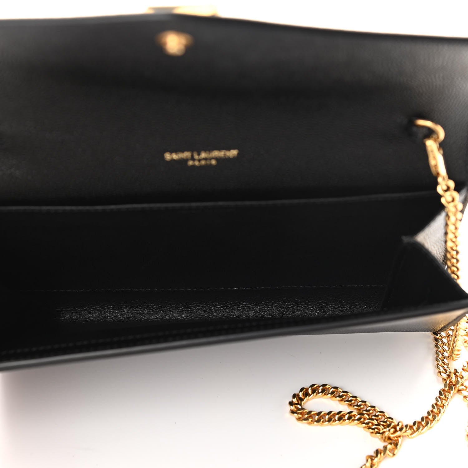 Saint Laurent Grain De Poudre Uptown Chain Wallet Black 6 of 11