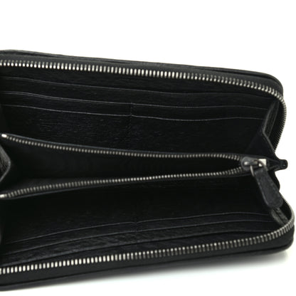 Bottega Veneta Ostrich Zip Around Wallet Black 5 of 8