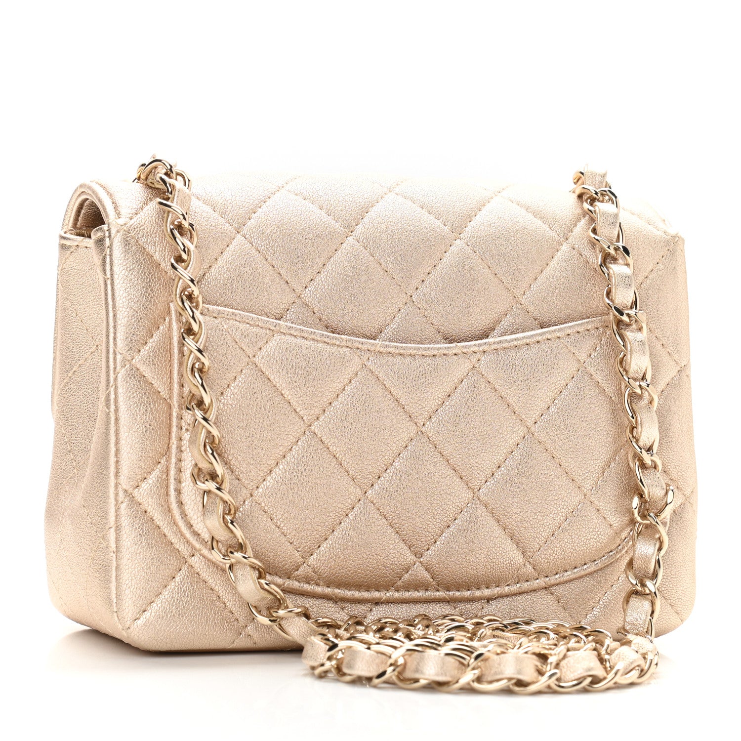 Chanel Metallic Lambskin Quilted Mini Square Flap Gold 2 of 10