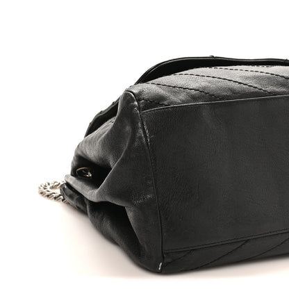 Saint Laurent Pebbled Lambskin Chevron Monogram Large Nolita Black 9 of 11