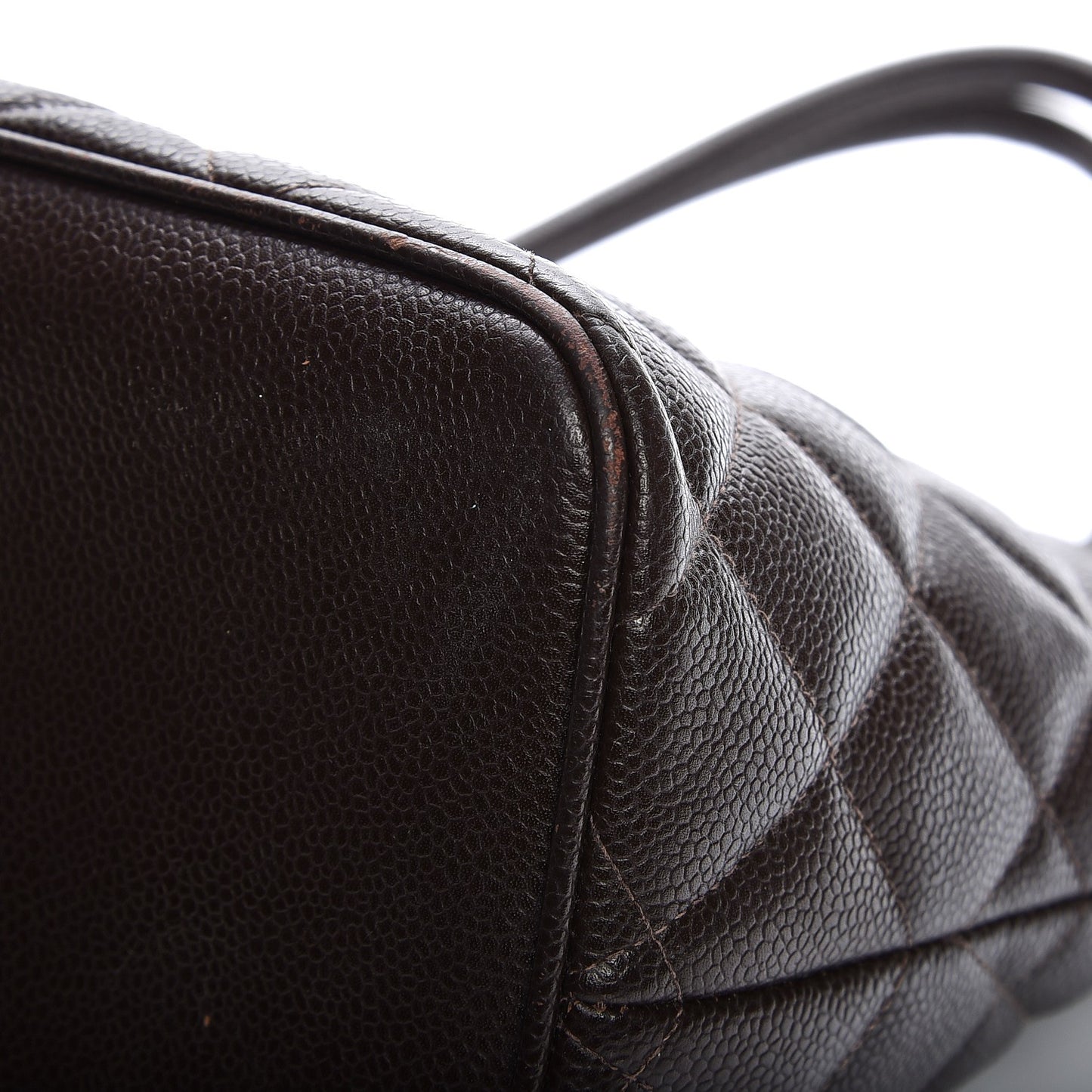 Caviar Quilted Medallion CC Tote Dark Brown