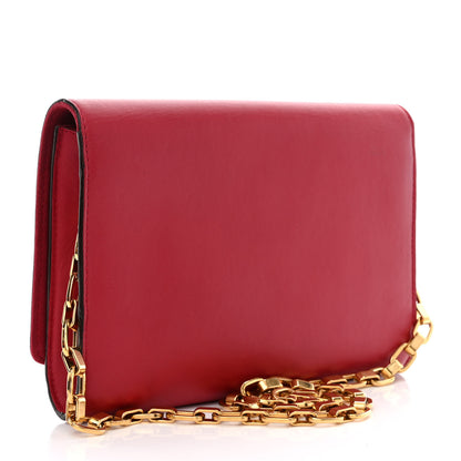 Louis Vuitton Calfskin Chain Louise MM Red 3 of 10